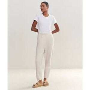 Jenni Kayne Saturday Sweatpant Joggers Cream Elevated Basics Lounge Women Small